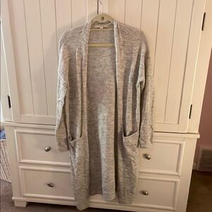 LOFT Gray Knit Cardigan Sweater